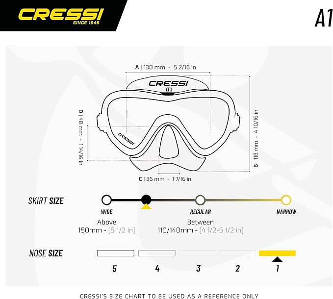 Cressi A1 Tauchmaske (Beschlagfrei)