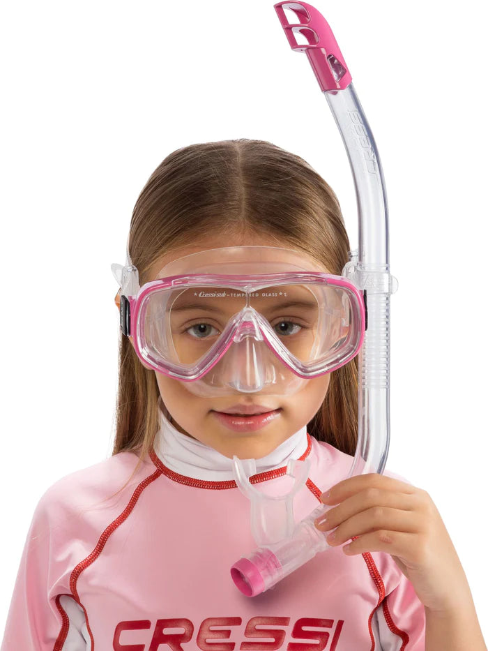 Cressi Ondina Junior Clear/Pink Kindertauchmasken-Set